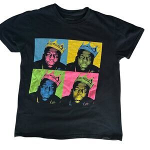 Mens T-Shirt Size Small Black Notorious BIG Colorful Warhol Crown Rap Hip-Hop